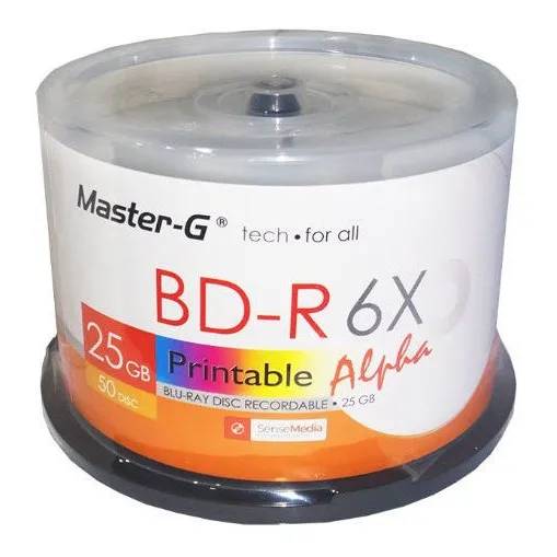 Pack de 50 Discos Blu-ray Master-G Bd-r 6x Imprimible 25gb
