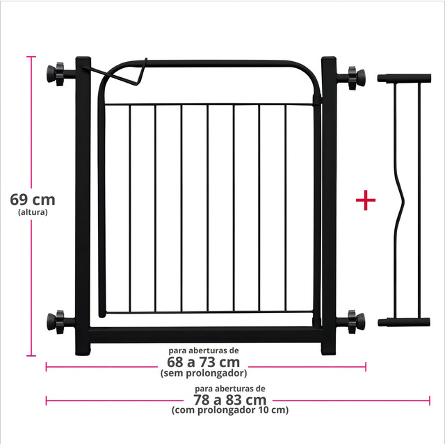 Açomix Aramado 69 Cm Grade Portão Proteção Pets 68 A 73 / 78 A 83 Cm Cachorro Cor Preto Açomix Aramado 69 Cm Grade Portão Proteção Pets 68 A 73 / 78 A 83 Cm Cachorro Cor Preto