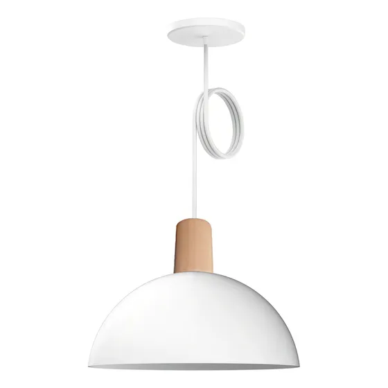Campana Colgante Nordica - Escandinavo 30cm E27 - Puraluz Estructura Blanco