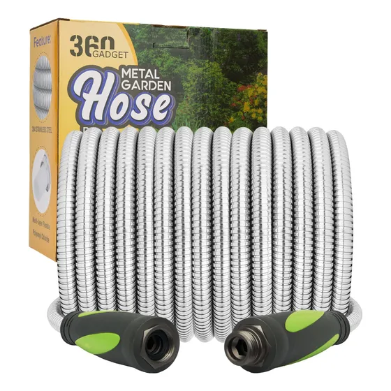 Manguera Jardin Agua 25 Pie Mango Giratorio Flexible Metal