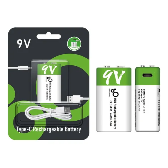 Batería Pila Recargable 9v Usb Tipo C