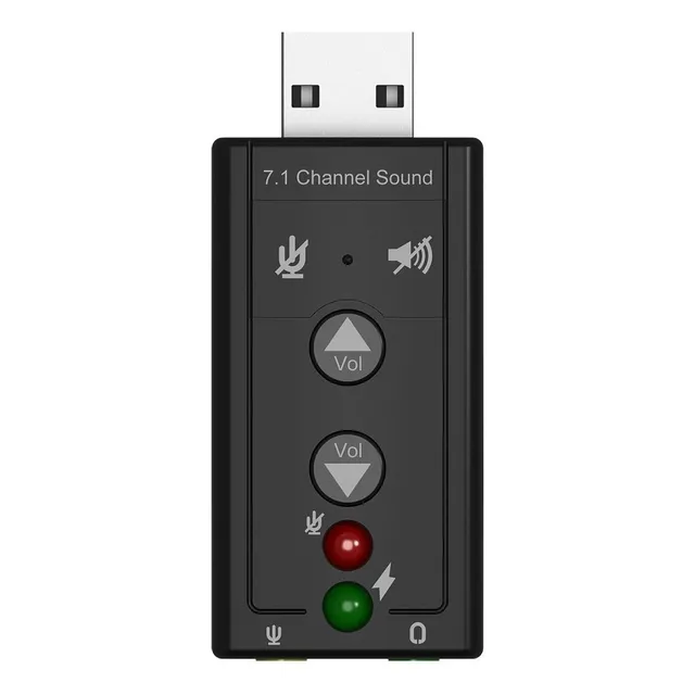 Tarjeta De Sonido Externa Usb 7.1 Mic 3.5 Audio Pc Clicshop Color Negro