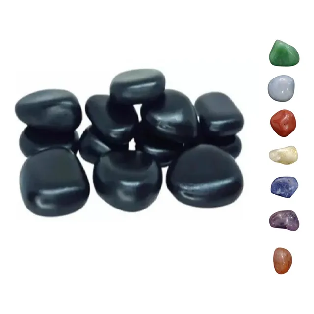 Kit Pedras Quentes Vulcânicas Massagem 12 Un Mais 7 Chakras
