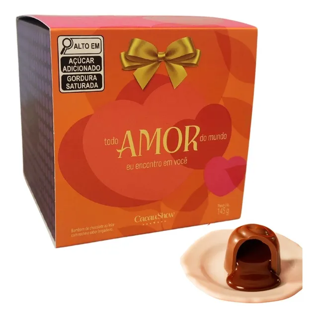 Caixa Presente Cacau Show 11 Bombons Recheio Brigadeiro 145g