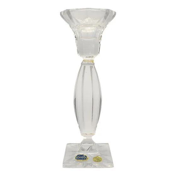 Candelabro Porta Vela En Cristal Bohemia 024 16cms
