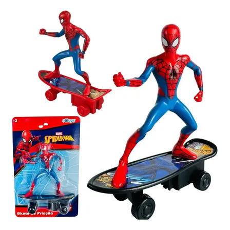 Brinquedo Boneco Homem Aranha Skate Marvel Spider-man