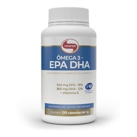 Suplemento em  cápsulas Vitafor  Ômega 3-EPA DHA omega 3 em pote 120 un