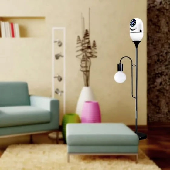 Cámara de Seguridad Bombilla Panorámica Wifi 360 VOLRAYS 1080p con Wifi color blanco