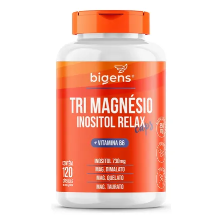 Tri Magnésio Inositol Caps + B6, 120cps, Bigens Sabor Neutro