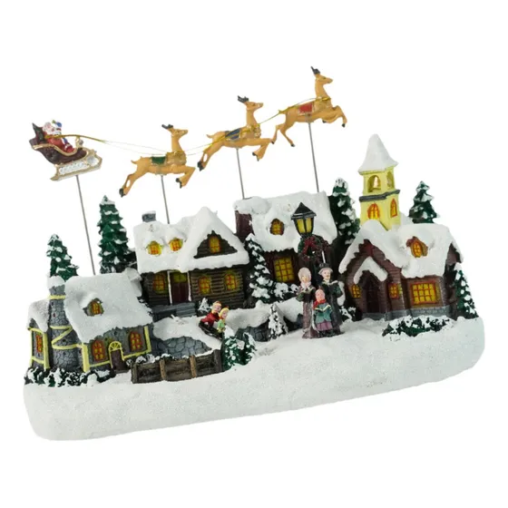 Navidad Pueblos Casas Decoraciones Navideñas Alces Tira