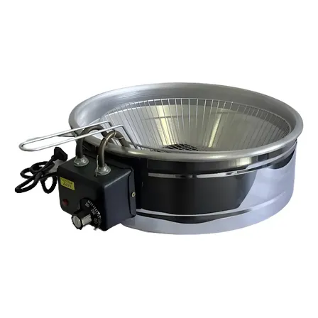 Fritadeira elétrica tacho inox 5l com termostato cozinha eficiente