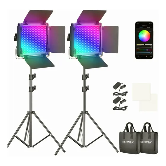 Neewer 2 Pack 660 Pro Rgb Panel Led Video Luz Con App