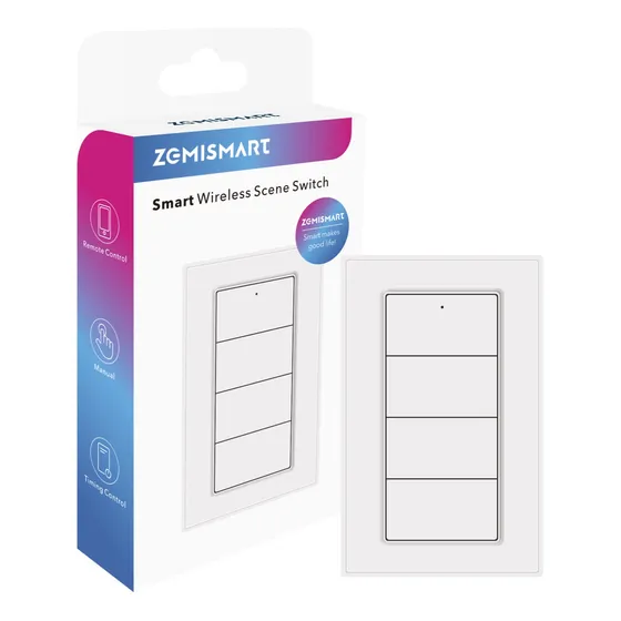 Zemismart Interruptor Inalámbrico Dimmer Zigbee Homekit Color Blanco Voltaje Nominal 1.5v