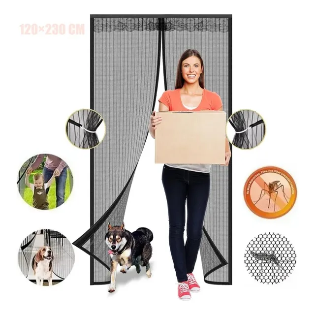 Mosquitero Magnetico Para Puertas Negro