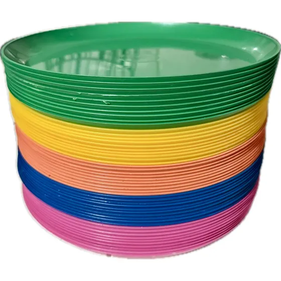 Plato De Plástico Reutilizable Taquero Económico, 50 Piezas