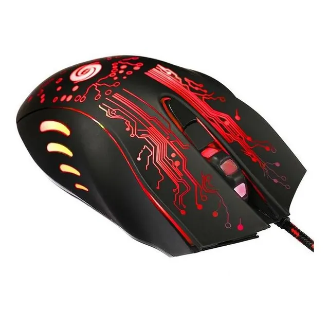 Ratón Gamer Glowknight Económico, Mxglo-001, Tipo 7d, Alámb Color Rojo