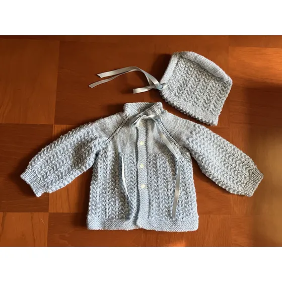Conjunto Tejido Para Recién Nacido Azul Talla 0-3 Meses
