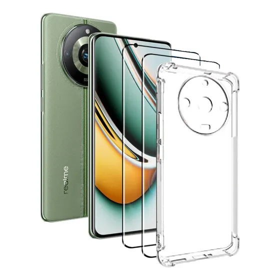 Funda Para Realme 11 Pro Plus 5g+2mica,transparent,uso Rudo