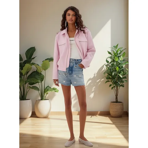 Short Jeans Grandfather Com Corações My Favorite