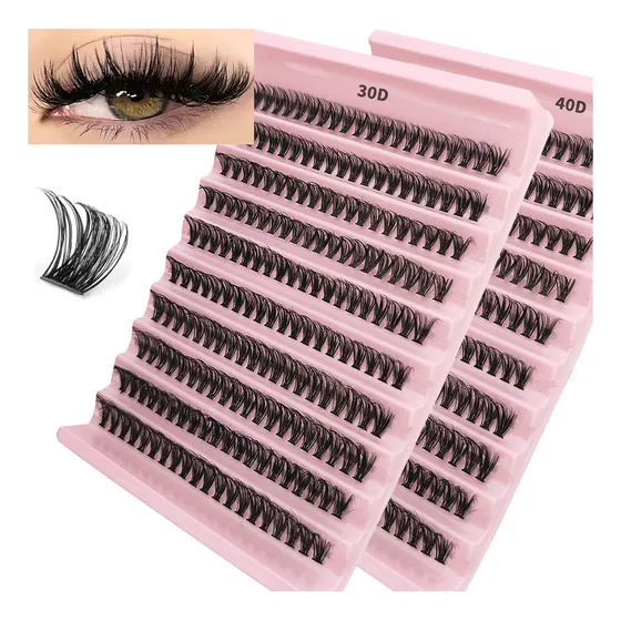 PBCOWASN Pestañas Postizas 400ps Diy Extensiones 30d 40d 8.16mm Color Rosa