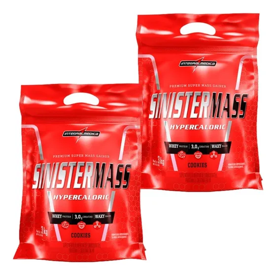 Combo 2x Sinistermass 3kg Hipercalórico - Integral Médica Sabor Cookies & Cream