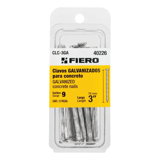 Clavos Fiero Para Concreto 3 Pulgadas 12piezas Clc-3ga