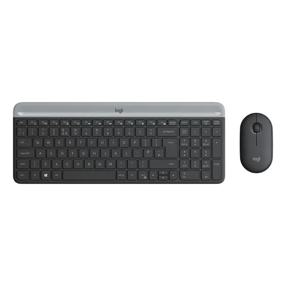 Kit de teclado y mouse inalámbrico Logitech MK470 Español de color negro