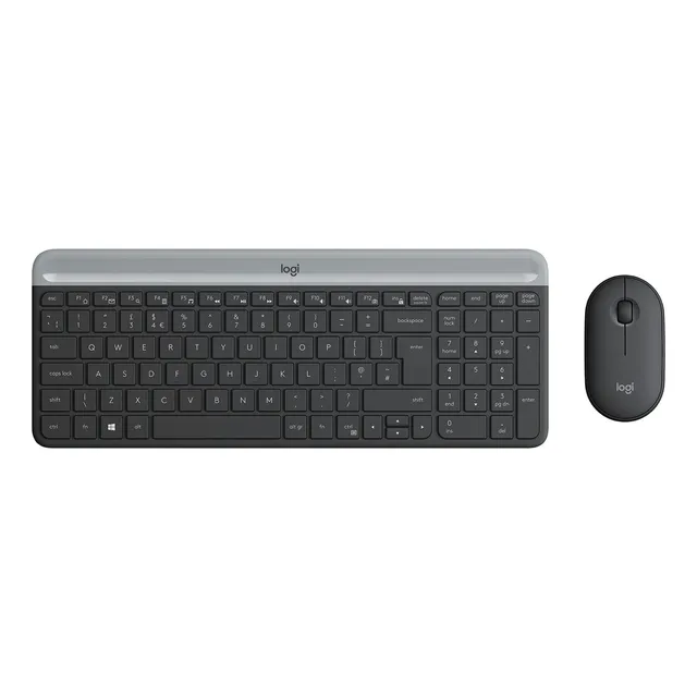 Kit de teclado y mouse inalámbrico Logitech MK470 Español de color negro