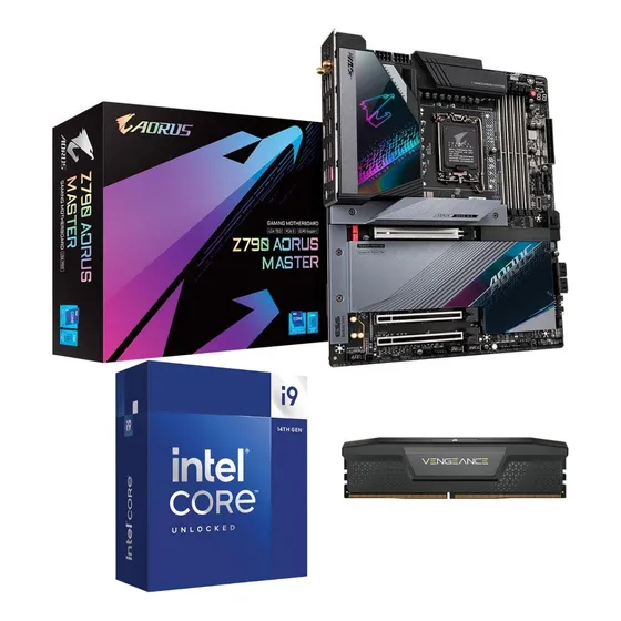 Kit Intel 14ª G I9 14900k + Z790 Aorus Master + 32gb 5600mhz