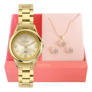 Condor Co2035naqk4x RelĂłgio Feminino Dourado Com Joias Condor Co2035naqk4x RelĂłgio Feminino Dourado Com Joias