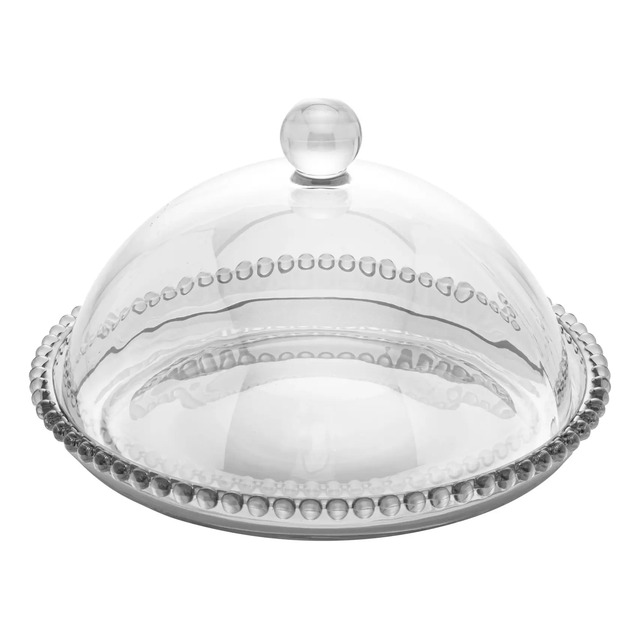 Queijeira Cristal Transparente Pearl Luxo 20x12 Wolff