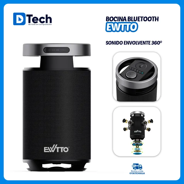Bocina Ewtto Ew-p456b Negro 100w Bluetooth