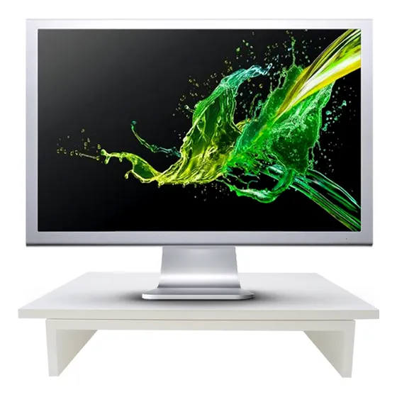 Suporte De Mesa Nicho Base Giratória 360° Monitor Branco