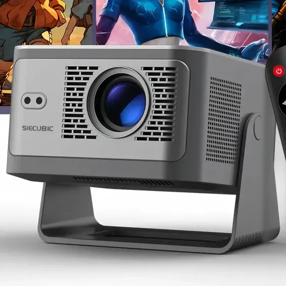 Projetor profissional portátil Siecubic HY350Ultra hd 4k 8k Nativo 1080p HDR10 Android14 900 lúmens