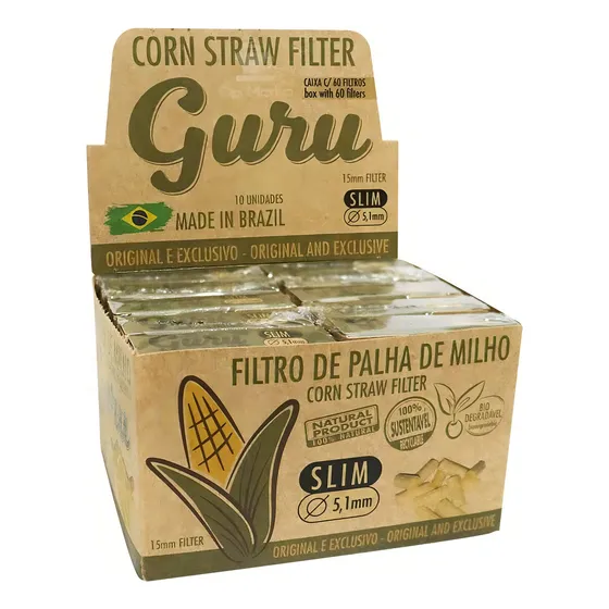 Caixa De Filtro De Palha De Milho Slim Guru Tabacaria Atacad