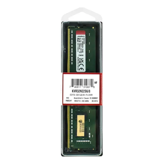 Memoria Ram 8 Gb 3200mhz Ddr4 Cl22 Kvr32n22s6/8 Kingston