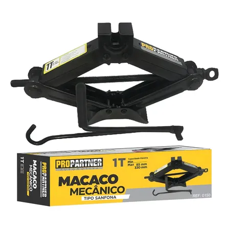 Macaco Sanfona Mecânico Universal Propartner 1t Com Cabo Alongado