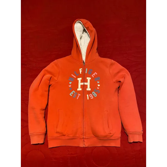 Excelente Campera T16  Corderito Y Capucha Tommy Hilfiger