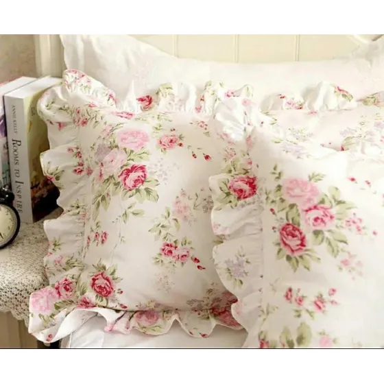 Funda Almohada Estampado Floral Rosa Shabby Chic Vintage