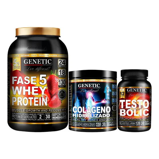 Proteína Colágeno Resveratrol Q10 Testobolic Ginkgo Genetic