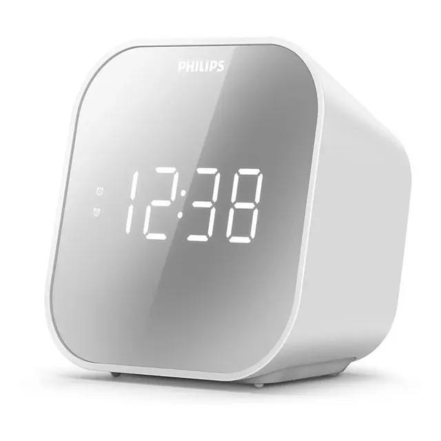 Radio Reloj Despertador Dos Alarmas Led Digital Usb Cargador Color Blanco
