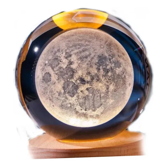 Lampara De Noche Led 3d Esfera Cristal Bola Nueva Usb