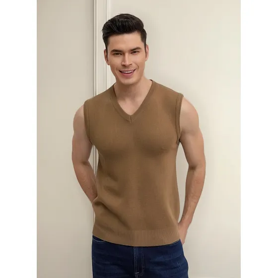 Sweater Sin Mangas Hombre Cuello V, Excelente Calidad