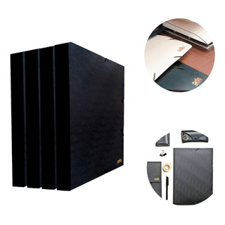 Kit 4 Pasta Aba Elástica Organizadora Papel A4 4cm Executiva Kit 4 Pasta Aba Elástica Organizadora Papel A4 4cm Executiva