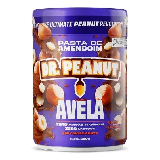 Pasta De Amendoim Dr. Peanut Com Whey Sabor Avelã 250g