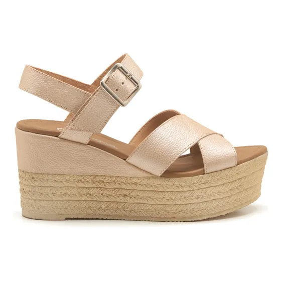 Sandalia Cuero Natural 6350 Mujer Gravagna
