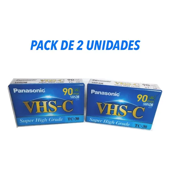 Cassette Panasonic Vhs-c Tc 30 Rec Time 90 Minutos Pack 2