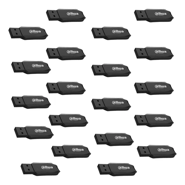 Kit Dahua 20 Memorias Usb Flash Drive U176-20-64gb/20 Diseño Compacto Y Elegante Fácil De Usar Hasta 25 Mbs De Lectura Y Escritura Hasta 10 Mbs Color Negro