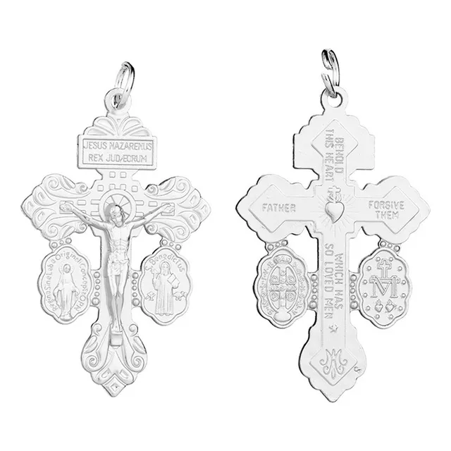 L 5pcs Colgante Cruz Perdón Forgiveness Virgen Milagroso
