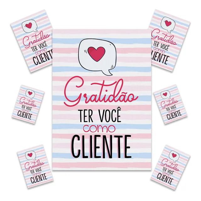 40 Cartão Agradecimento Gratidão Ter Você Como Cliente 180g 
